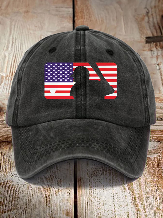 Unisex Baseball Lovers American Flag Hat