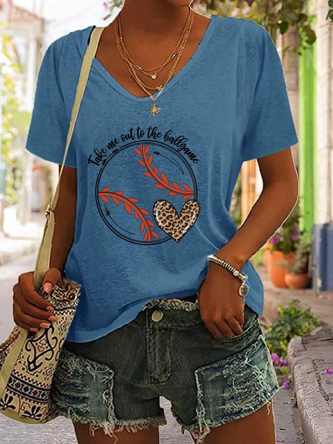 Women's Take Me Out To The Ball Game Print T-Shirt