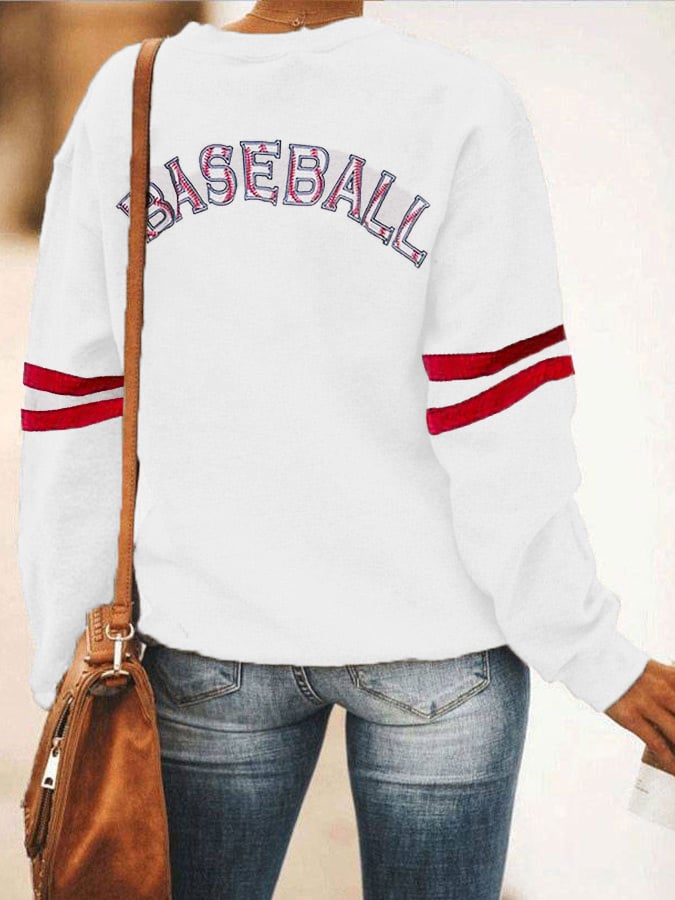 Women's Baseball Mom Printed Casual Sweatshirt