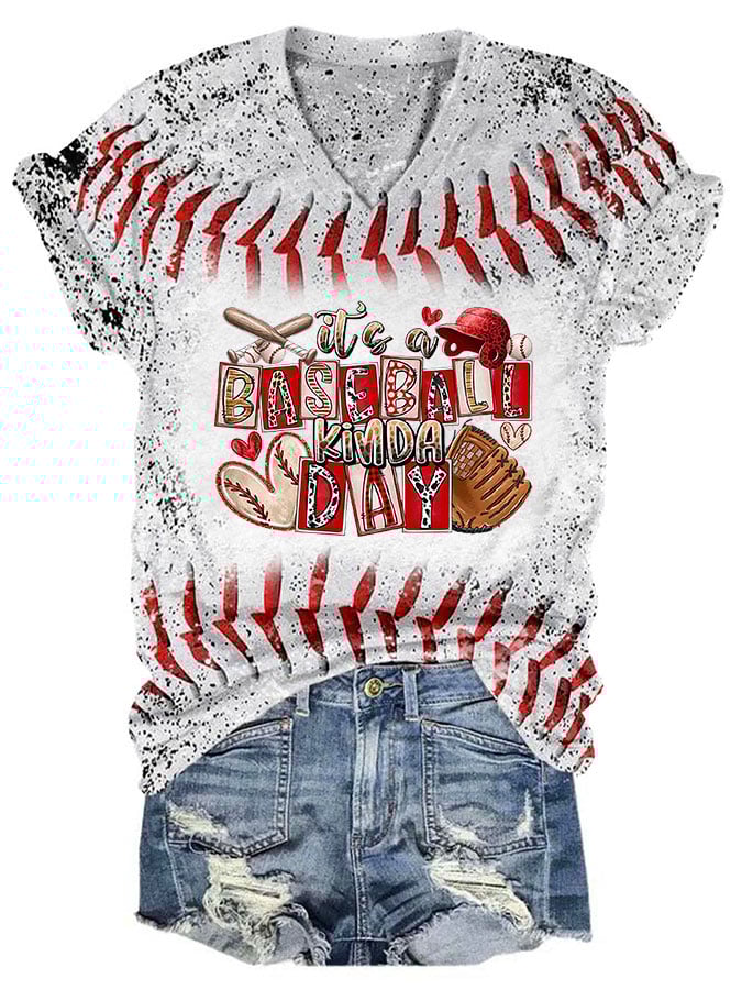 Women's It is a Baseball Kinda Day Print T-Shirt