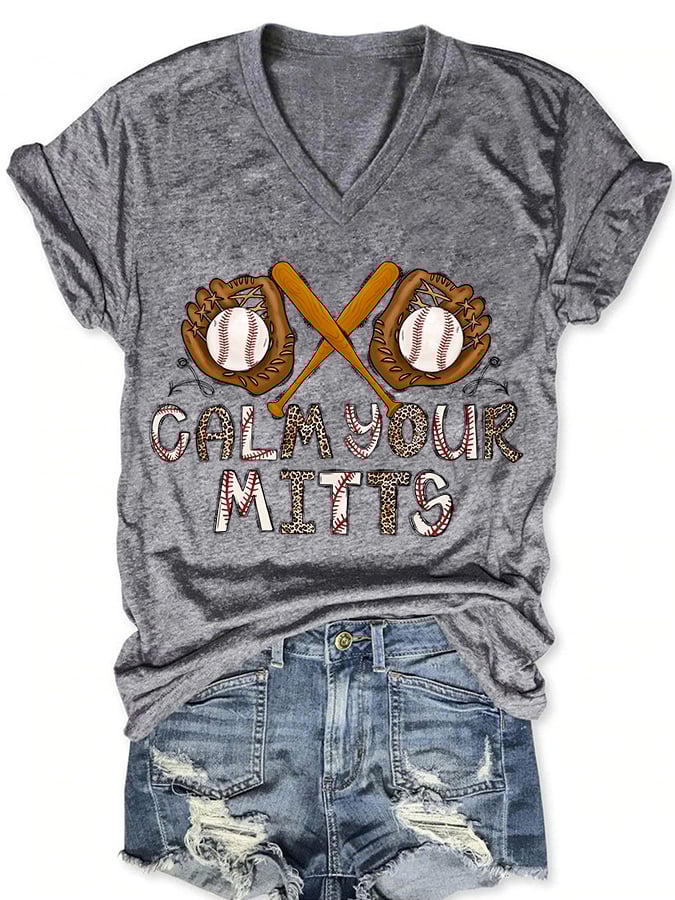 Women's Baseball Printed Casual T-Shirt