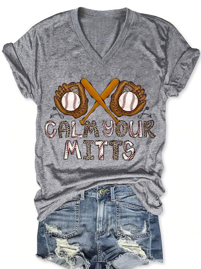 Women's Baseball Printed Casual T-Shirt