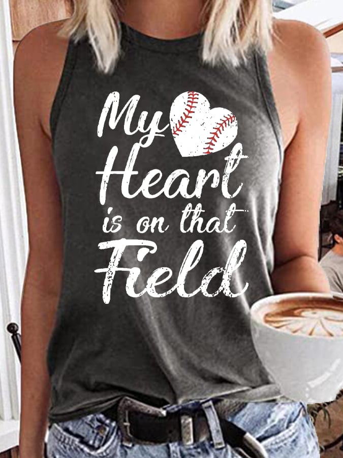 Women's My Heart Is On That Field Print Vest