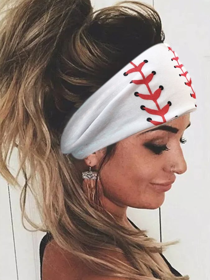Baseball Print Elastic Workout Headband