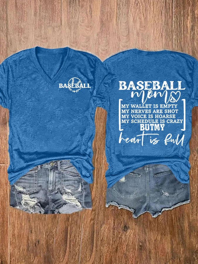 Women's Baseball Mom Casual Print Short Sleeve T-Shirt