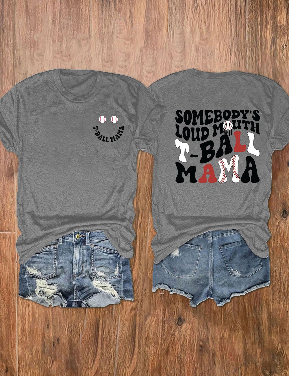 Women's Hey Batter Batter! Baseball Print V-Neck T-Shirt