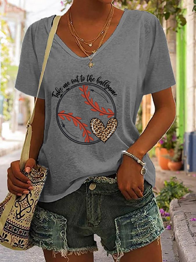 Women's Take Me Out To The Ball Game Print T-Shirt