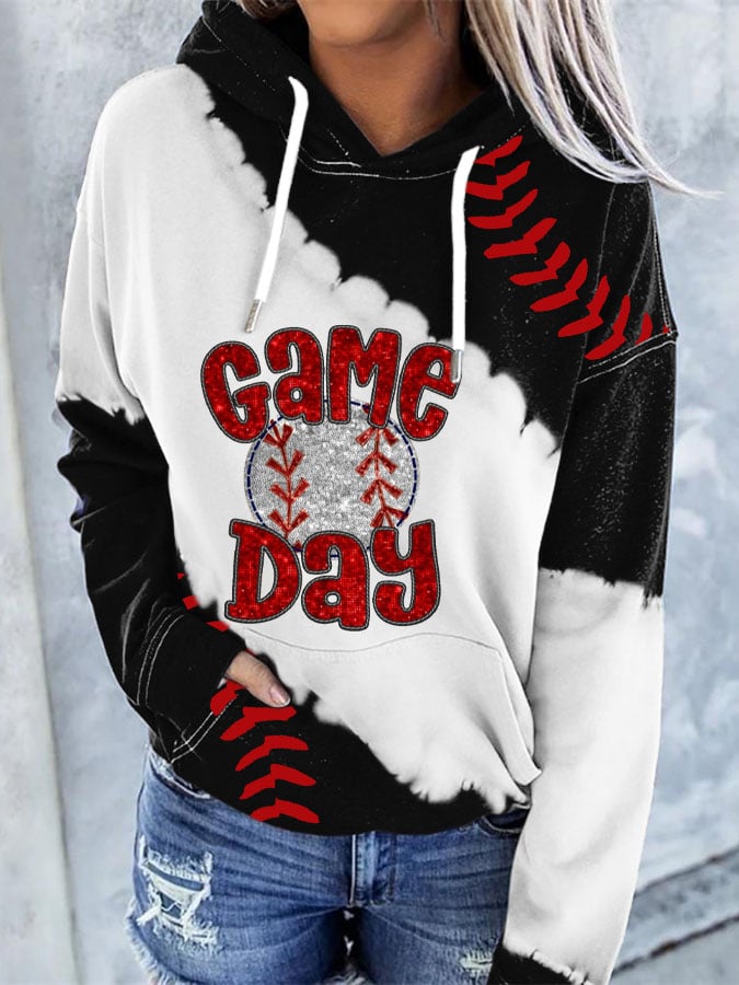 Women's Game Day Baseball Print Hoodie