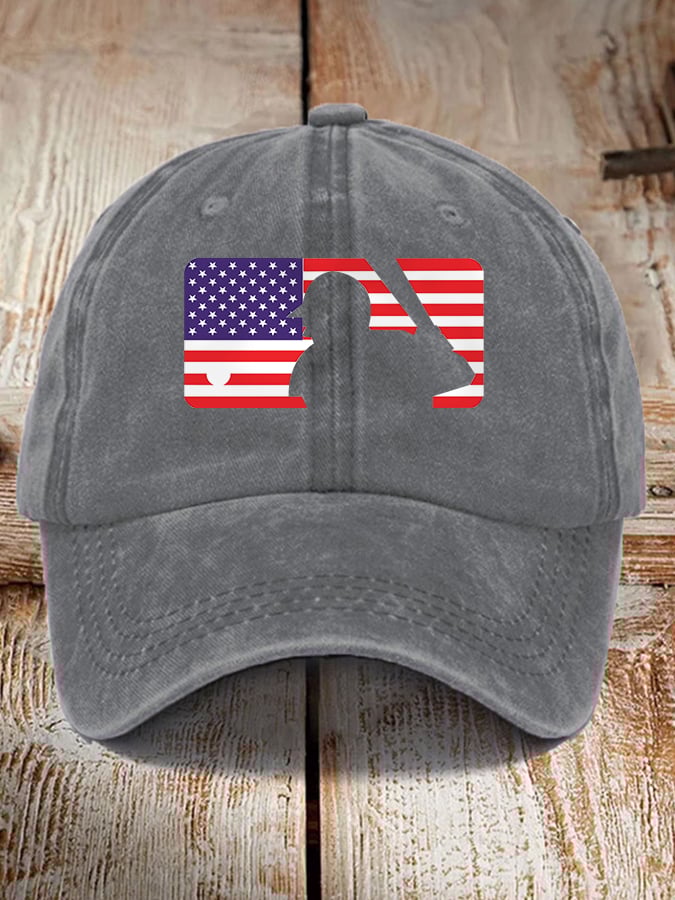 Unisex Baseball Lovers American Flag Hat