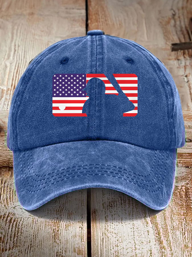 Unisex Baseball Lovers American Flag Hat