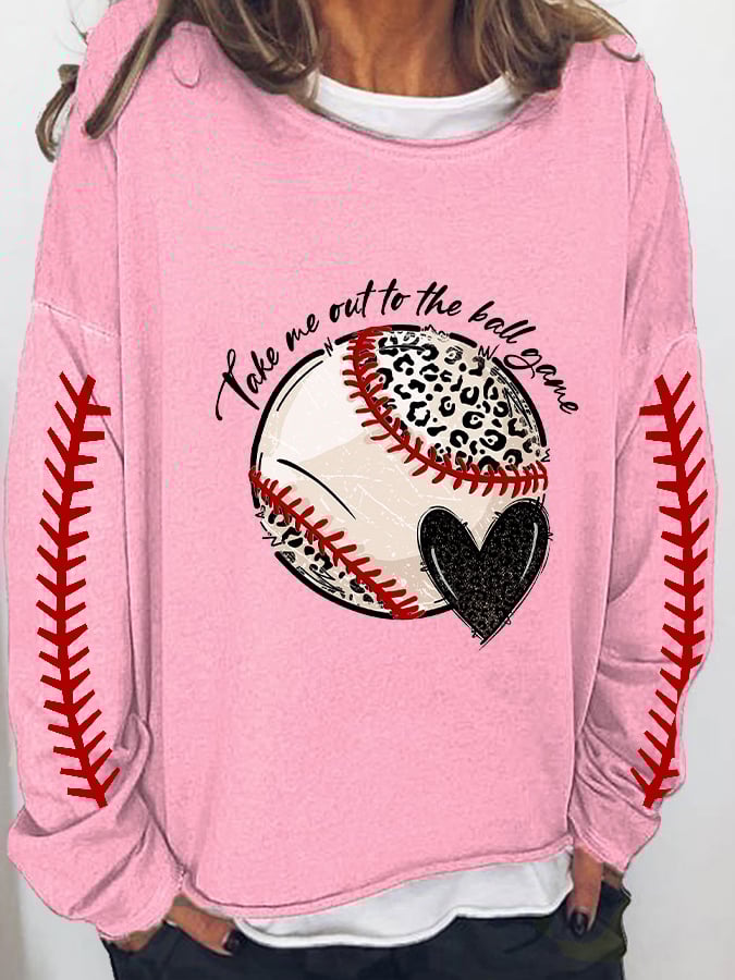 Women's Take Me Out To The Ball Game Print Long Sleeve T-Shirt