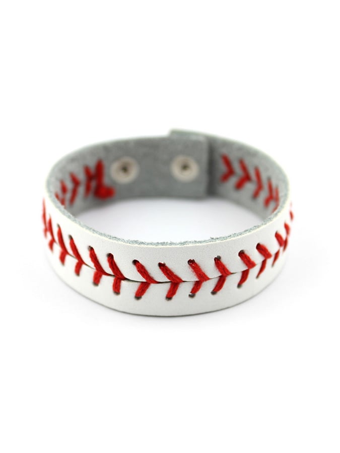 Women's Baseball Softball Stitched Leather Sports Bracelet
