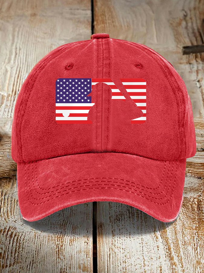 Unisex Baseball Lovers American Flag Hat
