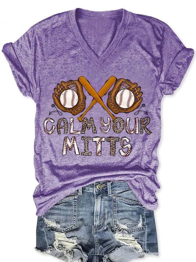 Women's Baseball Printed Casual T-Shirt