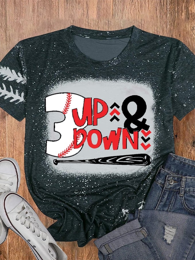 Women's Baseball 3Up&Down Tie-Dye T-Shirt