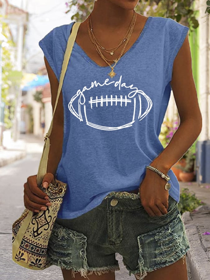 Women's Gameday Football Lover Casual Sleeveless Tee