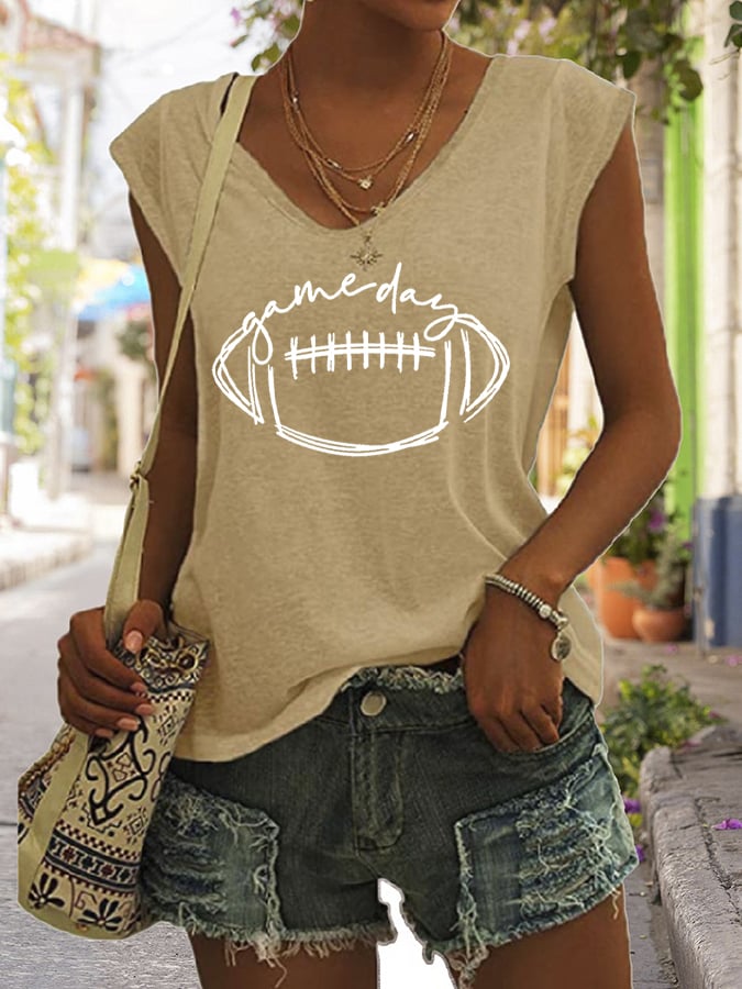 Women's Gameday Football Lover Casual Sleeveless Tee