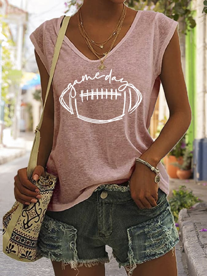 Women's Gameday Football Lover Casual Sleeveless Tee