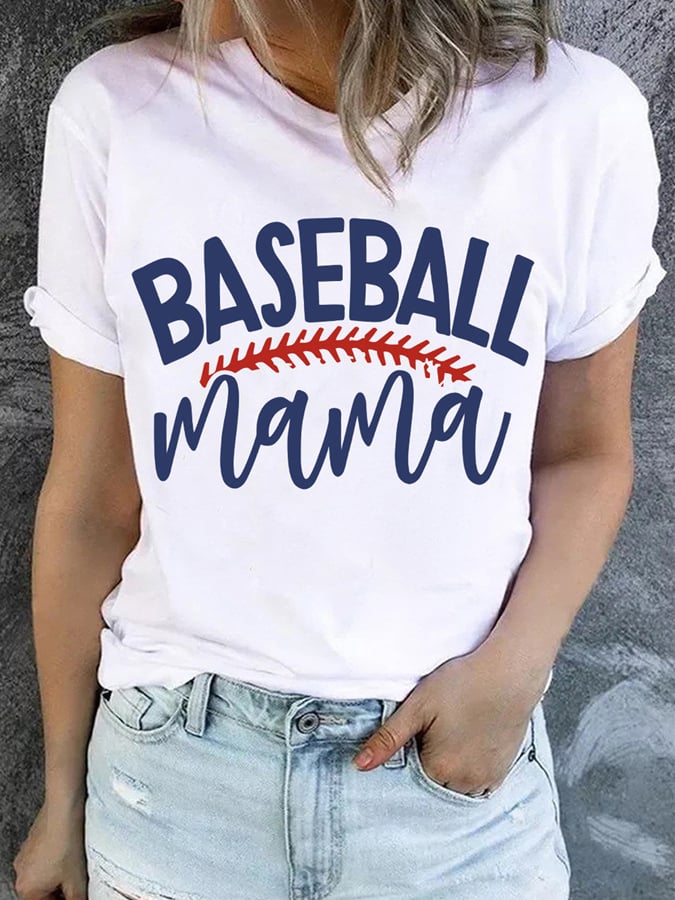 Women's Baseball Print Casual T-Shirt