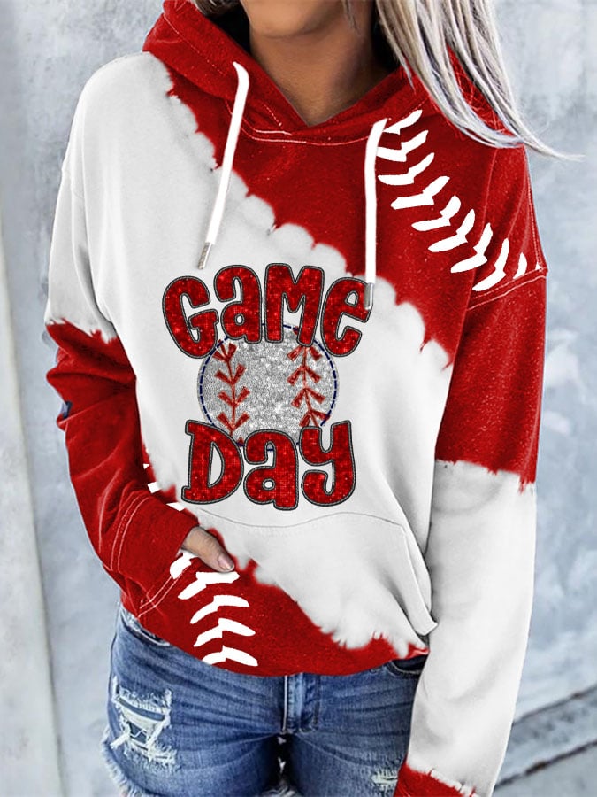 Women's Game Day Baseball Print Hoodie