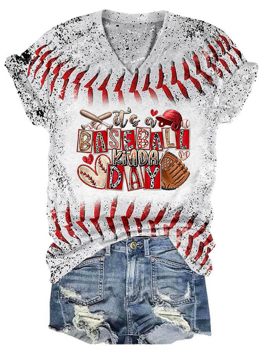Women's It is a Baseball Kinda Day Print T-Shirt
