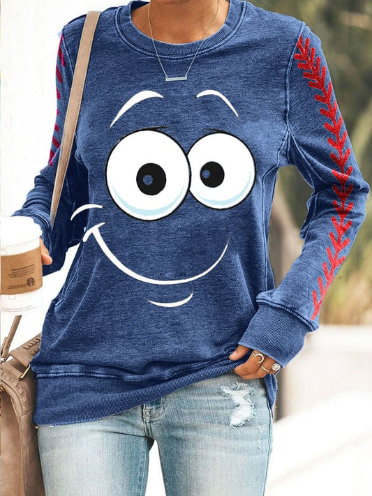 Baseball Casual Print Sweatshirt