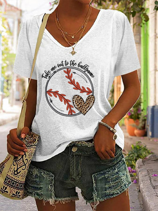 Women's Take Me Out To The Ball Game Print T-Shirt