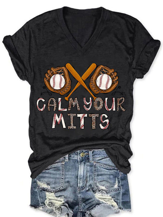 Women's Baseball Printed Casual T-Shirt