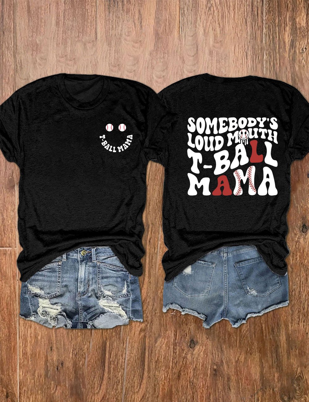 Women's Hey Batter Batter! Baseball Print V-Neck T-Shirt