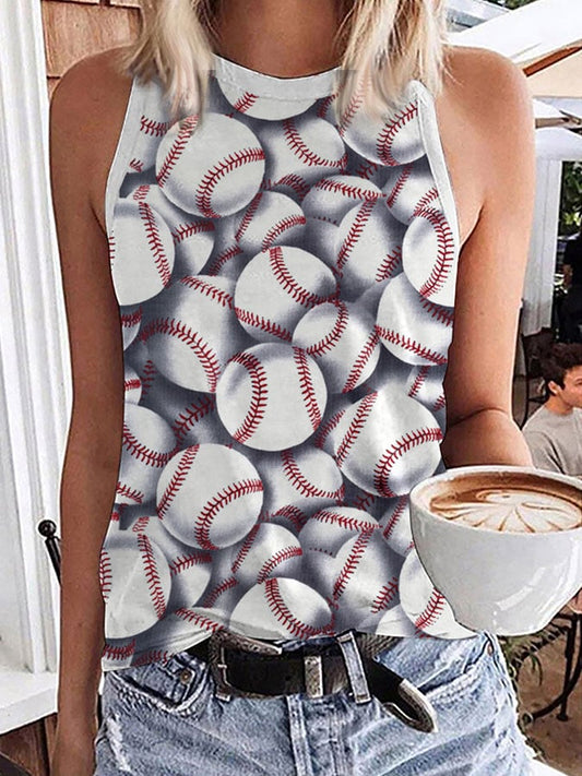 Women's Baseball Print Tank Top