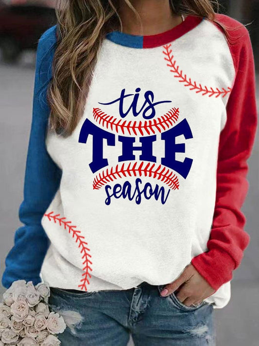 Women's It's The Season Baseball Print Sweatshirt