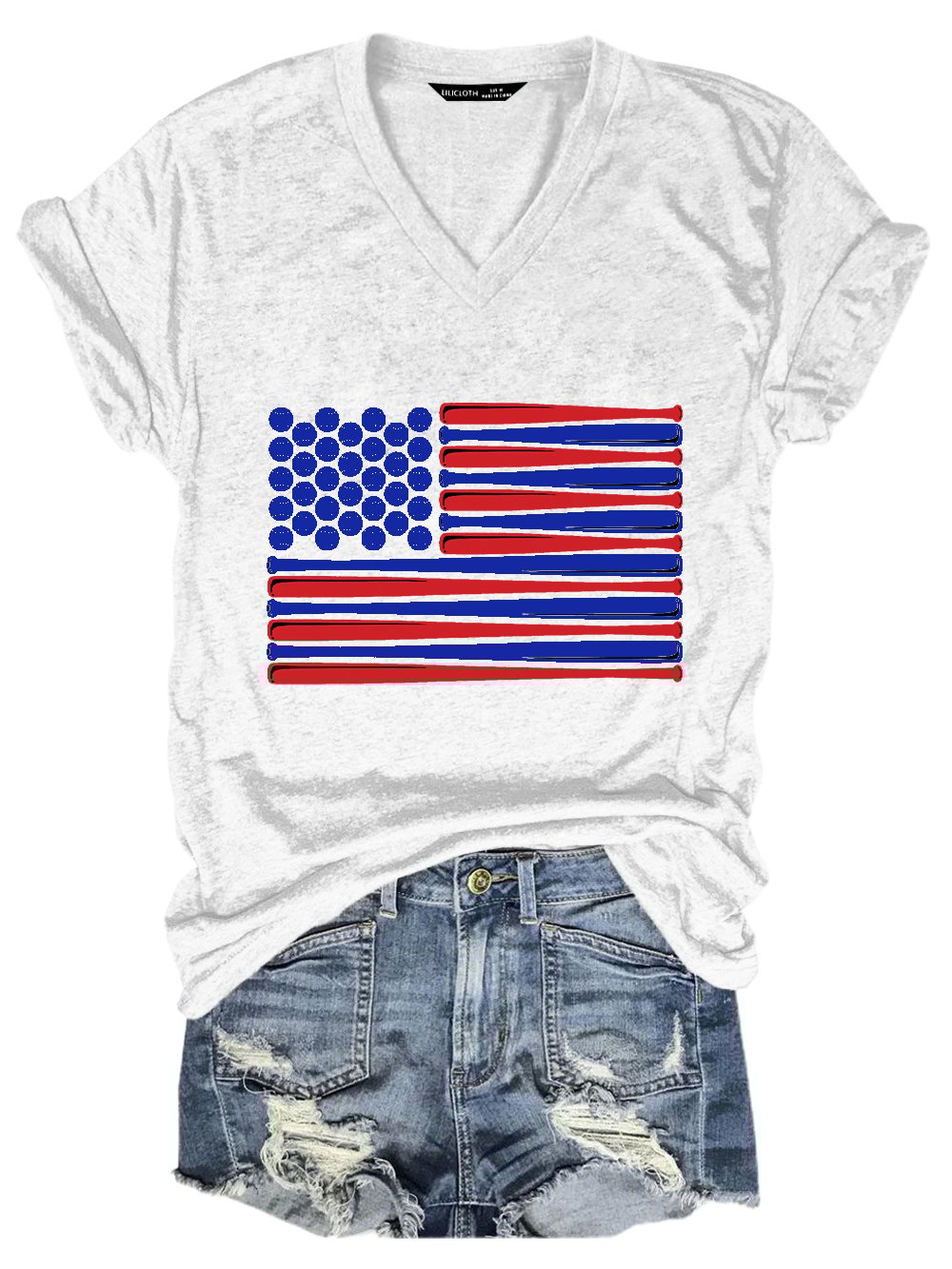 Women's Baseball Print Crew Neck T-Shirt