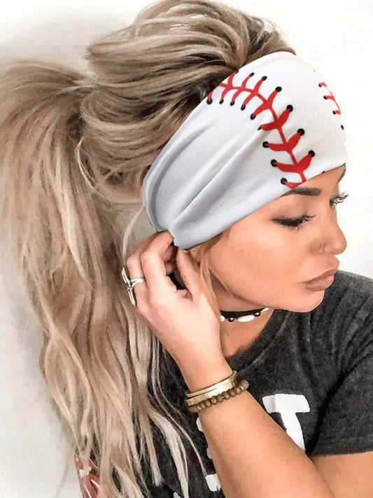 Baseball Print Elastic Workout Headband