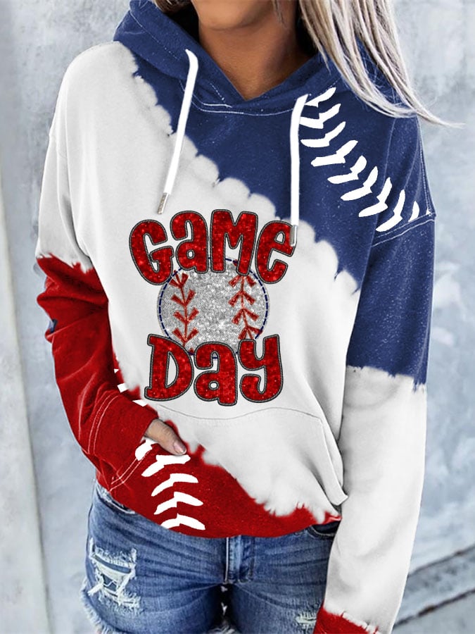 Women's Game Day Baseball Print Hoodie