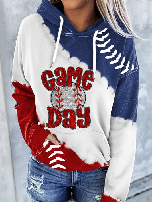 Women's Game Day Baseball Print Hoodie