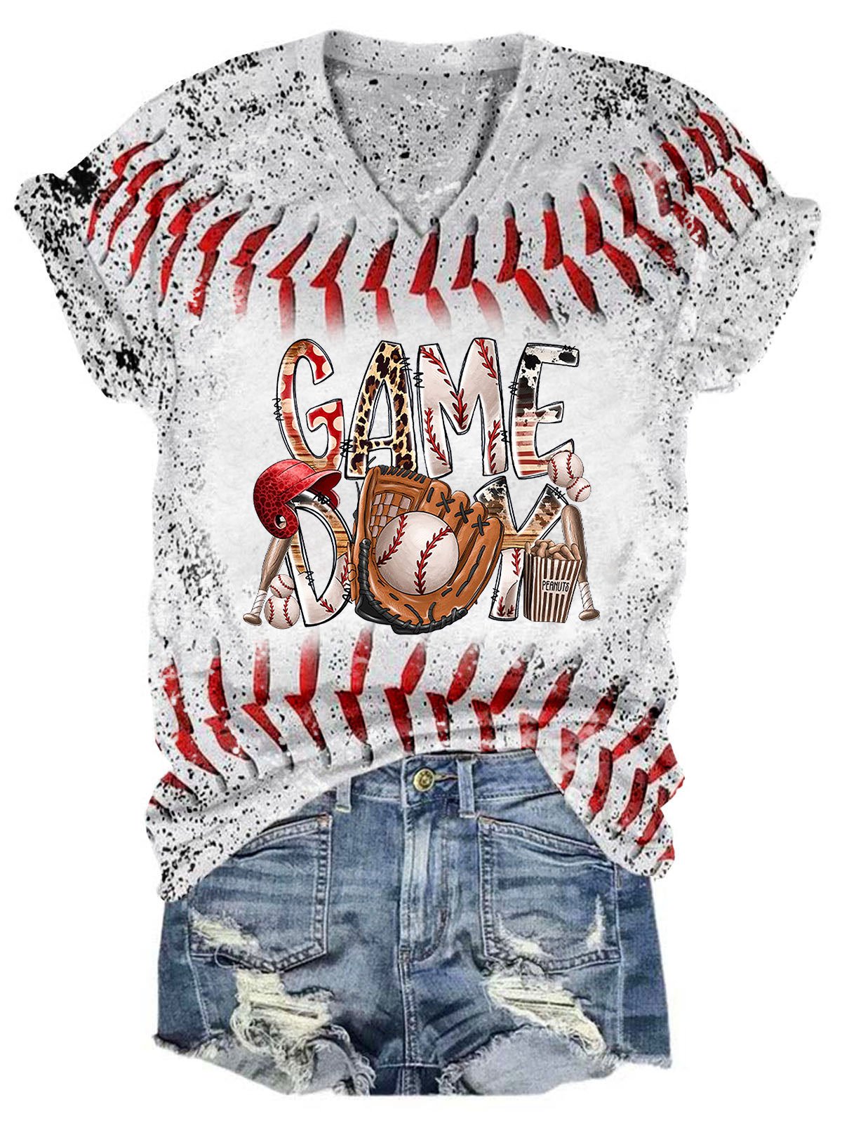 Women's Game Day Baseball, Tis the Season Print T-Shirt