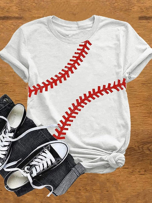Women's Baseball Print T-Shirt