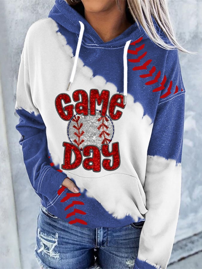 Women's Game Day Baseball Print Hoodie