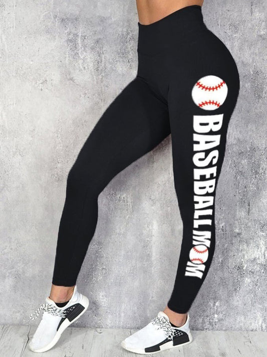 Women's Baseball Mom Stretch Leggings